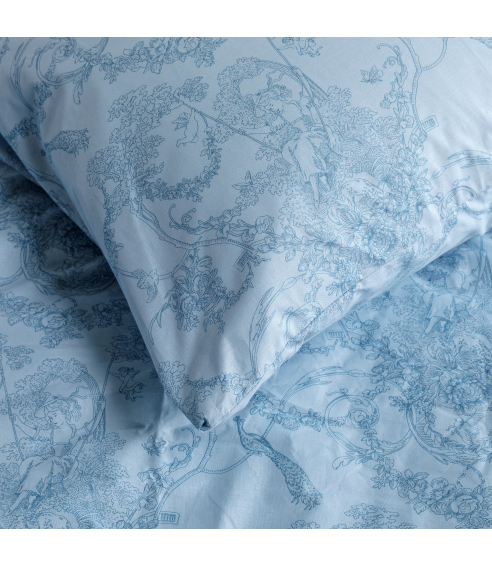 Patalynės komplektas „Toile de Jouy blue“. Puuvilla pussilakanasetti