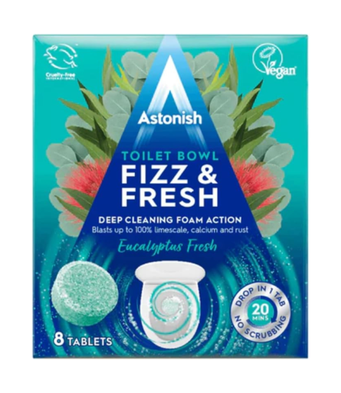 Tualeto tabletės „Eucalyptus fresh Astonish“. Puhdistusaineet