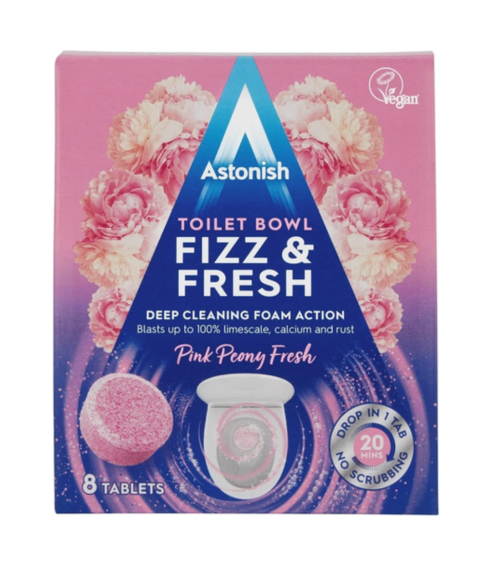 Tualeto tabletės „Pink peony fresh Astonish“. Puhdistusaineet