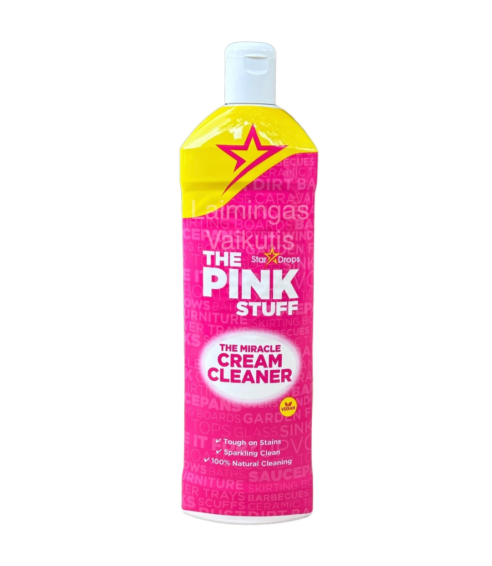 Valomasis pienelis „Cream cleaner The Pink Stuff“. Puhdistusaineet